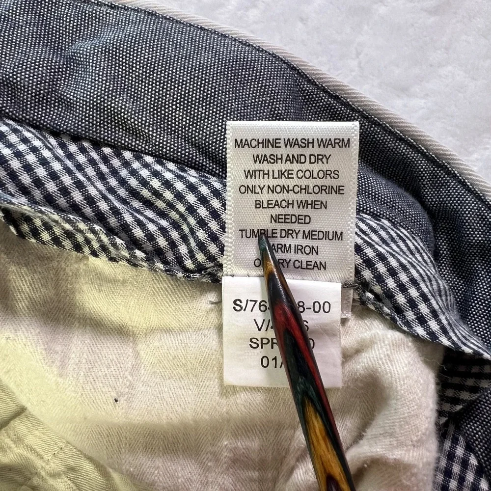 Banana Republic Khaki Chino Shorts Mens 32 Cotton Twill Flat Front Casual Summer